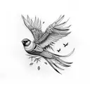 bird skeleton tattoo design idea
