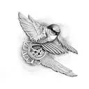 bird skeleton tattoo design idea