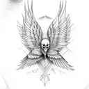 birds skeleton tattoo design idea