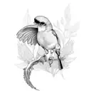 birds skeleton tattoo design idea