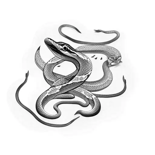 Snake killing a crow tattoo design idea
