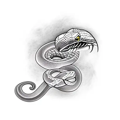 Snake killing a crow tattoo design idea
