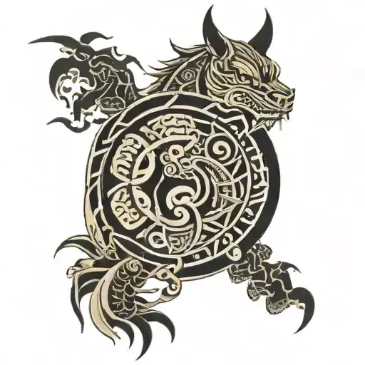 tribal japanese tattoo design idea