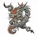 tribal japanese tattoo design idea