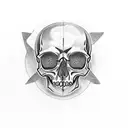 skull and crow tattoo design idea