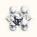 skull and crow tattoo design idea