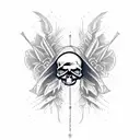 skull and crow tattoo design idea