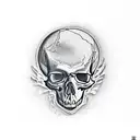 skull and crow tattoo design idea