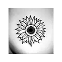 sunflower in triangle tattoo design idea