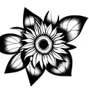 sunflower in triangle tattoo design idea