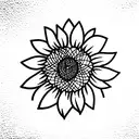 sunflower in triangle tattoo design idea