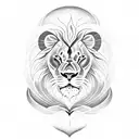  intertwining flames and waves, incorporating the text ‘Heart of a lion’ in a bold and dyna tattoo design idea