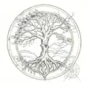 tree of life in a broken circle tattoo design idea