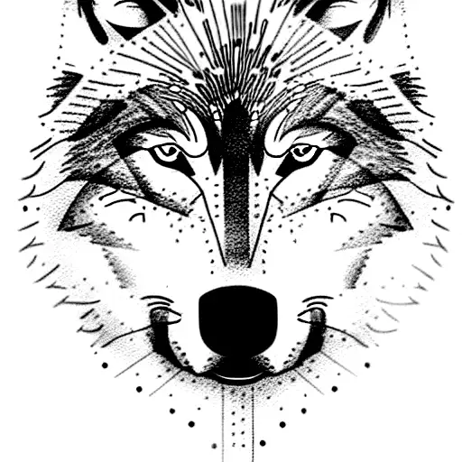 wolf with blue eyes tattoo design idea