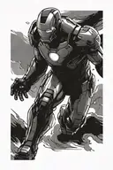 iron man walking forward tattoo design idea