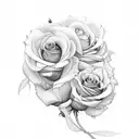 face with roses  tattoo design idea