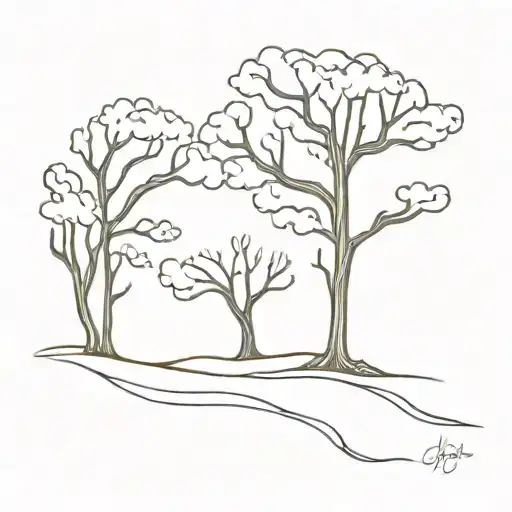 walnut tree wildfire  tattoo design idea