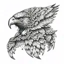 Central Feature: - Realistic Eagle:   - Position: Left chest, wings spread towards the right and lower chest.   - Deta tattoo design idea