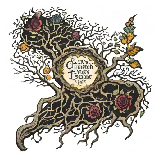 roots with words charlotte Emma Tyler taylor spelled in them tattoo design idea