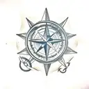 Nautical stars and compass tattoo design idea