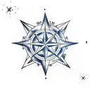 Nautical stars and compass tattoo design idea