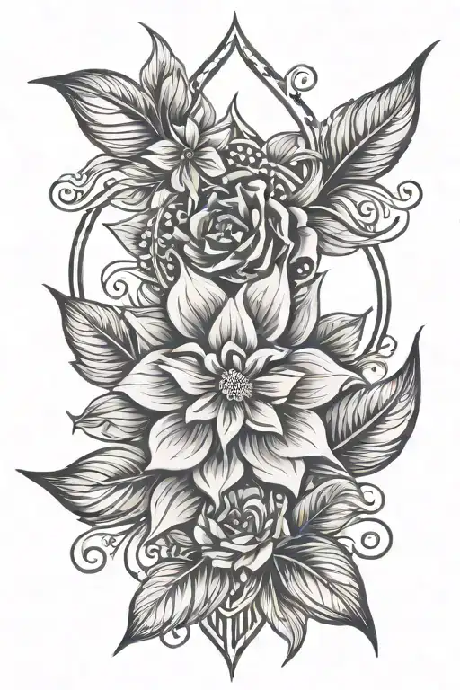 floral sobriety symbol tattoo design idea
