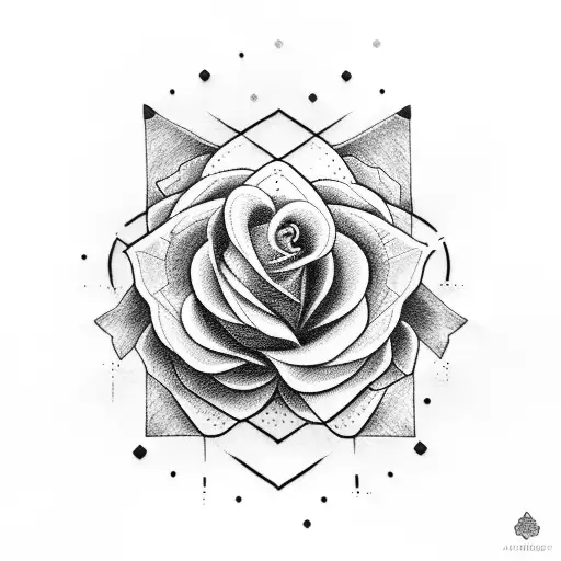 rose and eiffel tower tattoo design idea