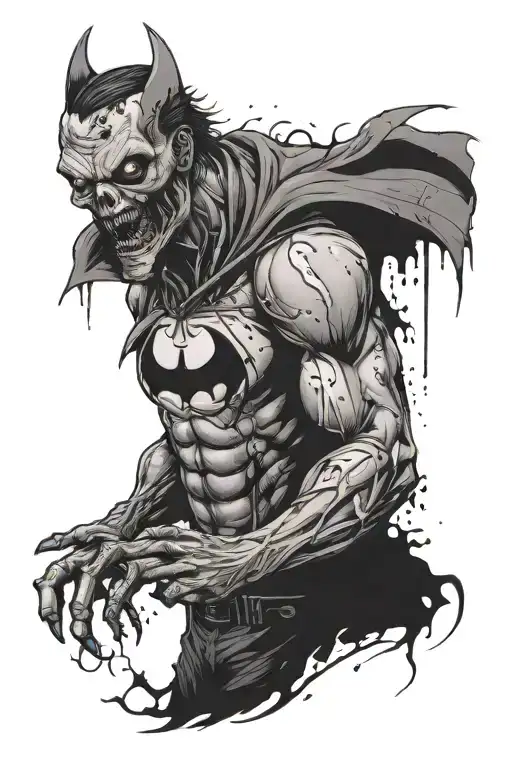 zombie dc comics Gotham city whit tattoo design idea