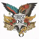 Trust no one  tattoo design idea