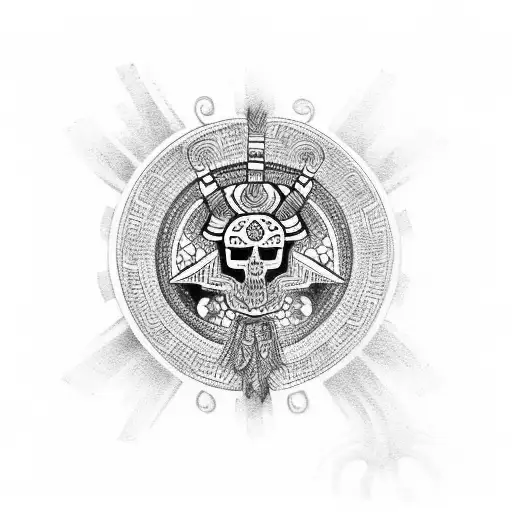 Guerrero azteca tattoo design idea