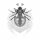 An Egyptian scarab beetle with intricate dotwork patterns tattoo design idea