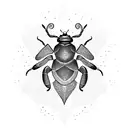 An Egyptian scarab beetle with intricate dotwork patterns tattoo design idea