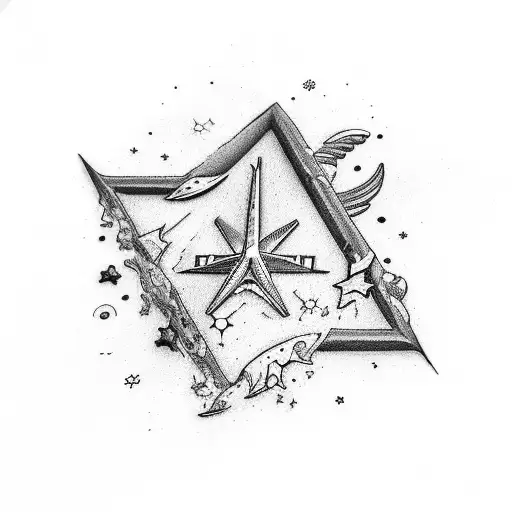 travel, adventure, compas, ocean, mountain, animals, sky, stars  tattoo design idea