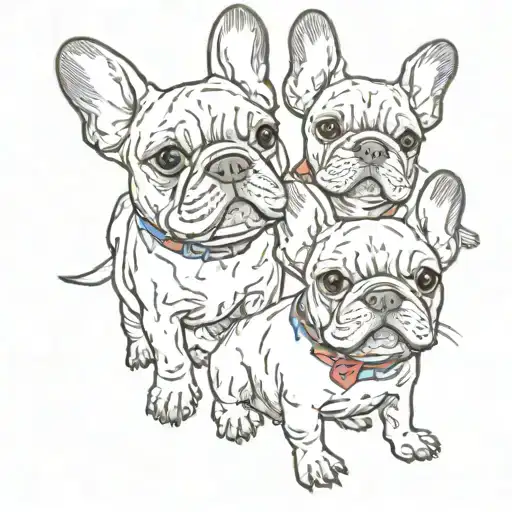 french bulldogs tattoo design idea