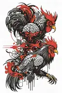 ox rooster and monkey  tattoo design idea