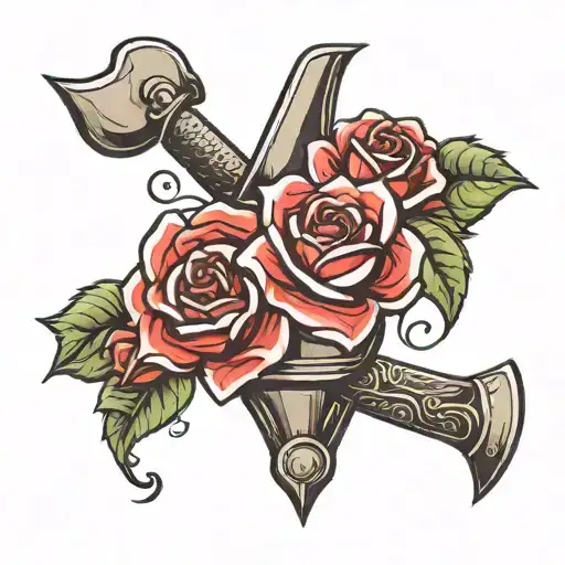 anvil and rose tattoo design idea