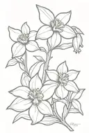 lightning bug and daffodil flowers tattoo design idea