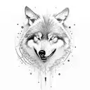 black snarling wolf with a raven tattoo design idea