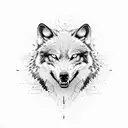 black snarling wolf with a raven tattoo design idea