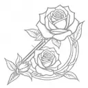 rose sword tattoo design idea