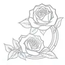 rose sword tattoo design idea