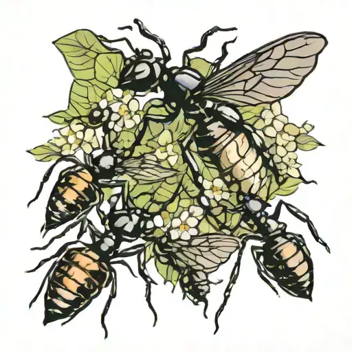 ant colony  tattoo design idea