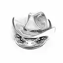 toad wearing a cowboy hat tattoo design idea