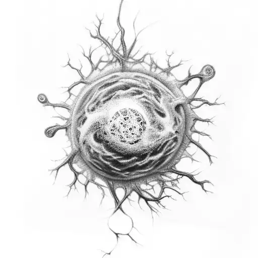 Neuron in shape of galaxy tattoo design idea