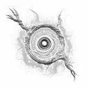 Neuron spiral shape in space tattoo design idea