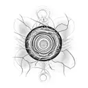 Neuron spiral shape in space tattoo design idea