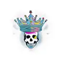 crown on fire tattoo design idea