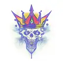 crown on fire tattoo design idea