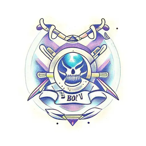 Bow and arrow but with this text ᛈᚺᛖᛟᛒᛖ tattoo design idea