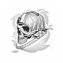 skull firefighter with helmet tattoo design idea